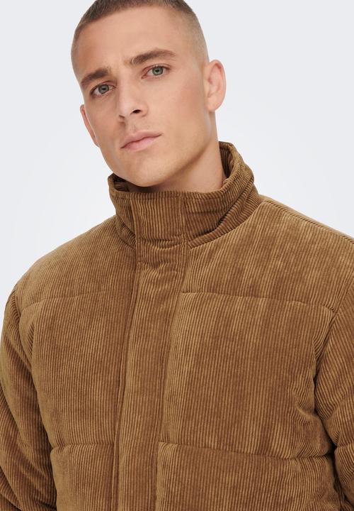 Only & Sons - Onscash corduroy puffer jacket otw - tan