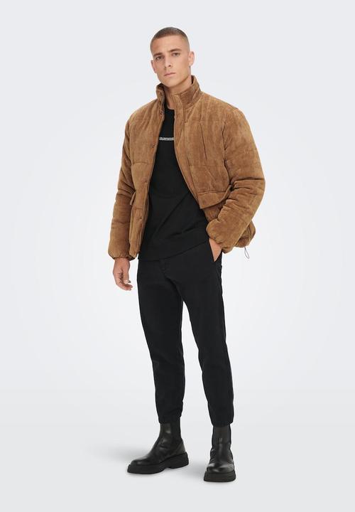 Only & Sons - Onscash corduroy puffer jacket otw - tan