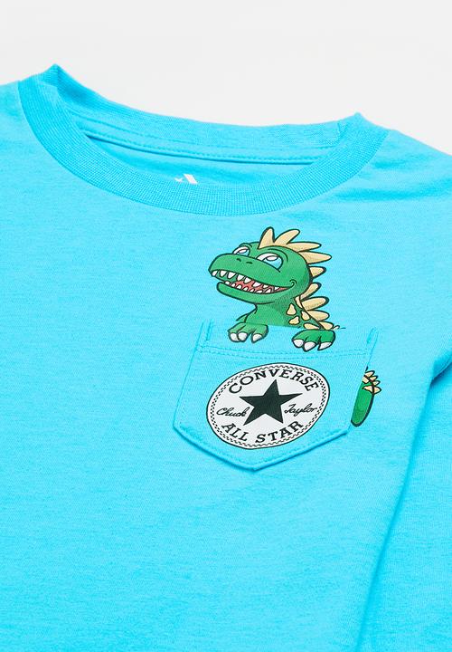 Converse - Dino long sleeve tee + ft jog set - black & blue 
