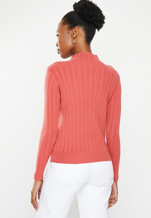 dailyfriday - Rib fitted jumper - red