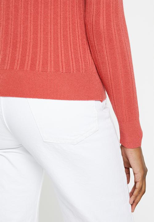 dailyfriday - Rib fitted jumper - red