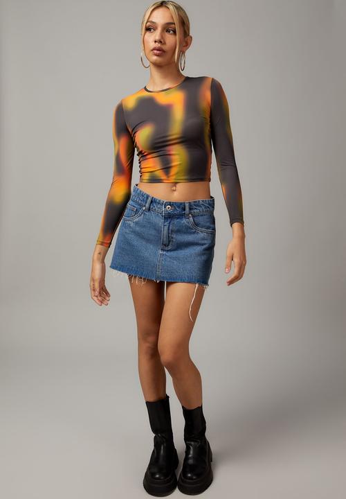 Factorie - Sheer long sleeve top - paintwave