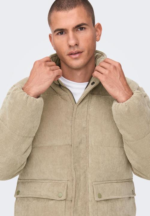 Only & Sons - Onscash corduroy puffer jacket otw - stone