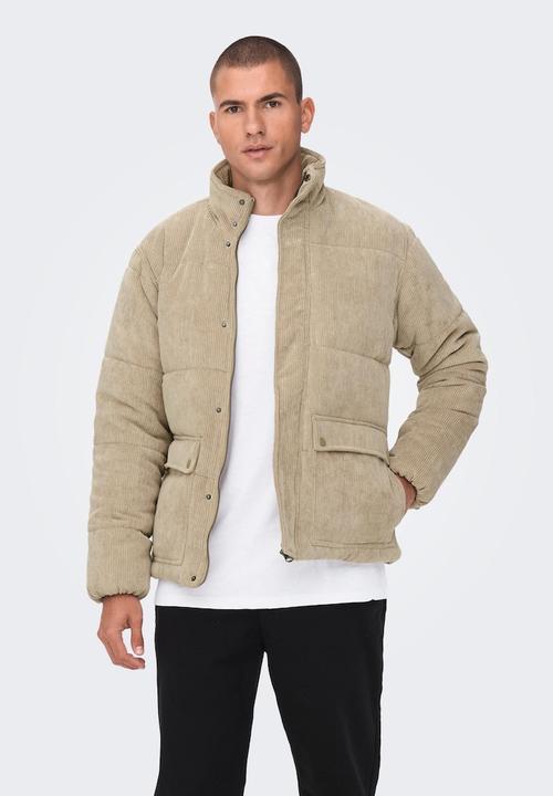 Only & Sons - Onscash corduroy puffer jacket otw - stone