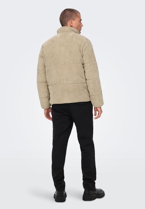 Only & Sons - Onscash corduroy puffer jacket otw - stone