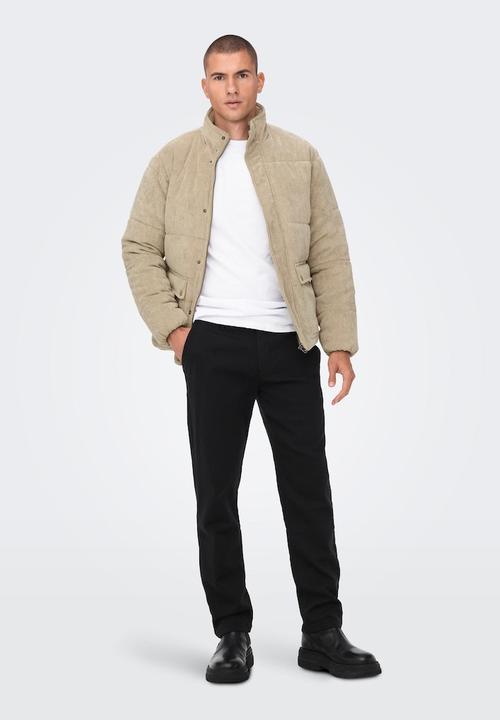 Only & Sons - Onscash corduroy puffer jacket otw - stone