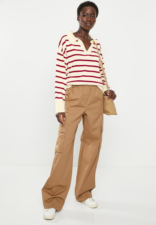 dailyfriday - Collared jumper - red stripe