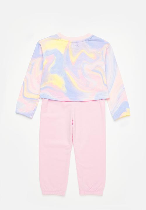 Converse - Cnvg aop crew & jogger set - arctic pink