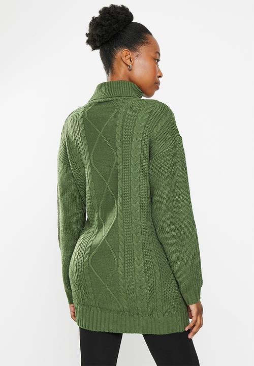 dailyfriday - Longline cable jumper - olive