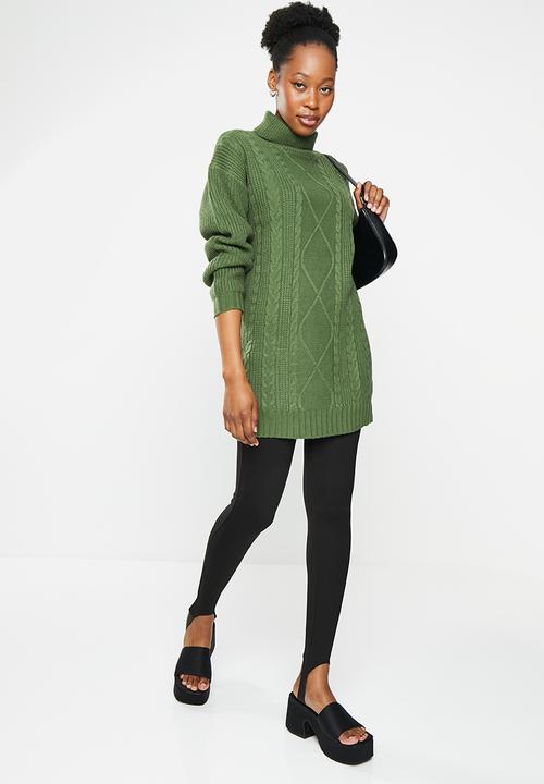 dailyfriday - Longline cable jumper - olive
