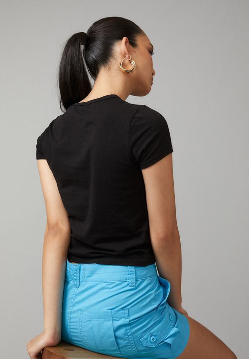 Factorie - Solid fitted tee - black