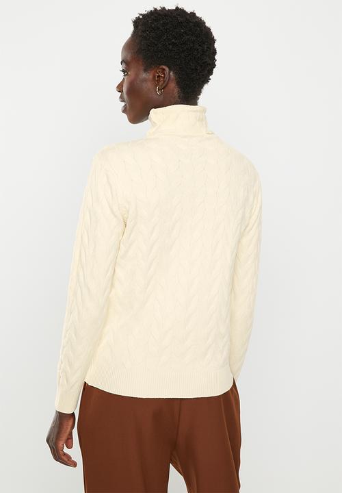 dailyfriday - Cable polo neck - ecru
