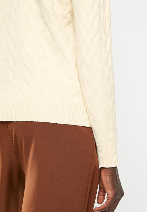 dailyfriday - Cable polo neck - ecru