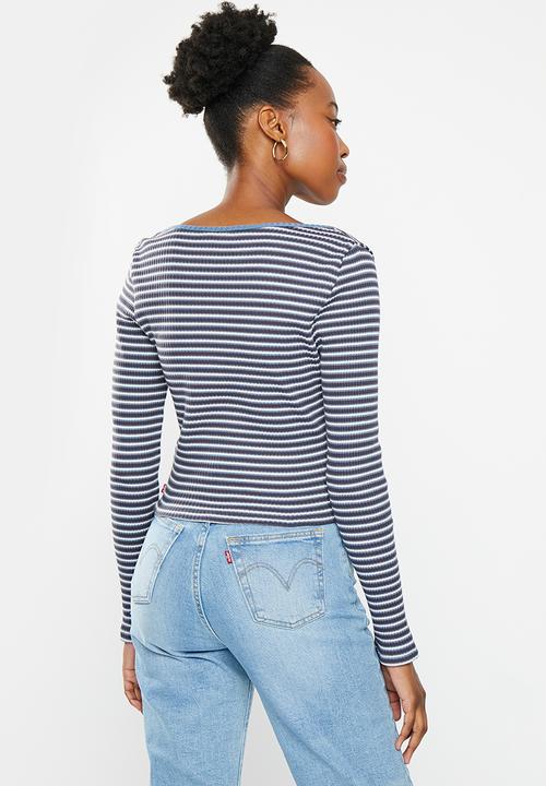 Levi’s® - Britt snap front top - blue stripe