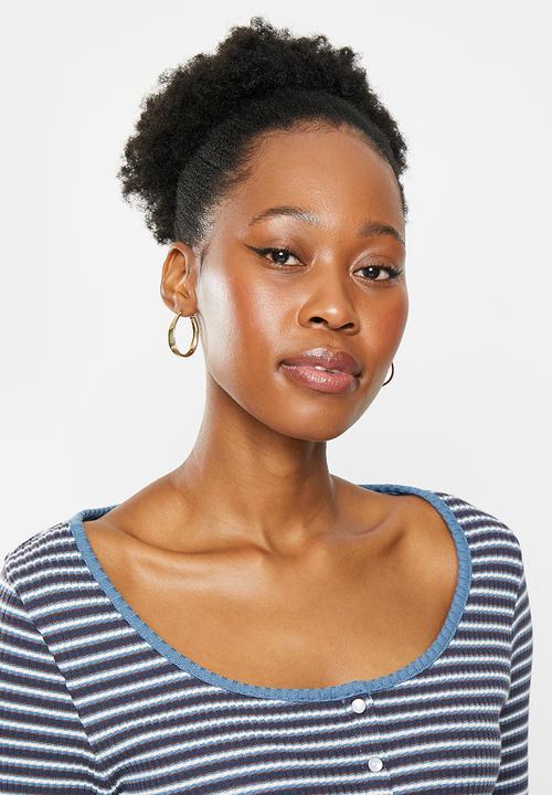 Levi’s® - Britt snap front top - blue stripe