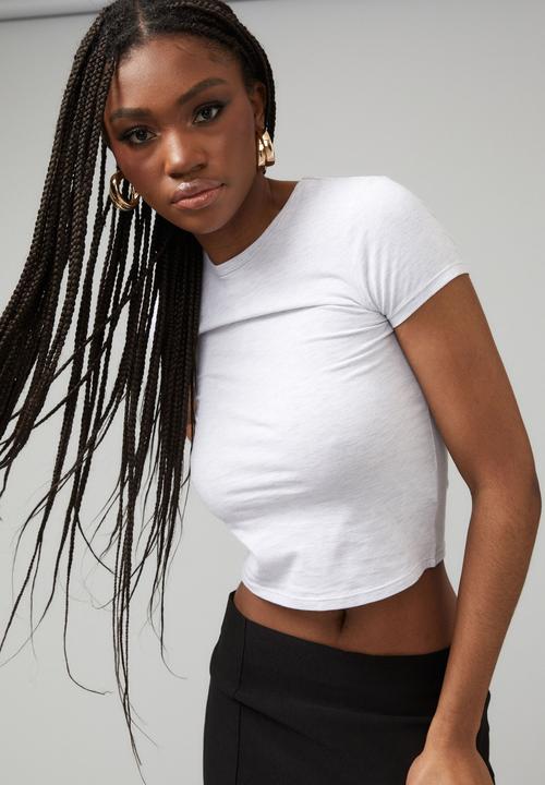 Factorie - solid fitted tee - silver marle