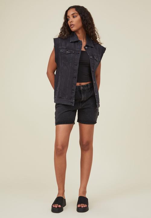 Cotton On - Oversized denim vest -  washed black