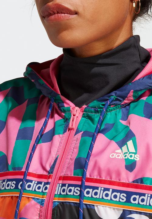 adidas Performance - Farm jacket - bold green & pulse magenta