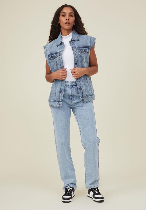 Cotton On - Oversized denim vest - rain blue