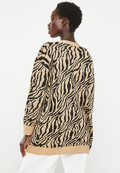 dailyfriday - Longer length cardigan - animal print