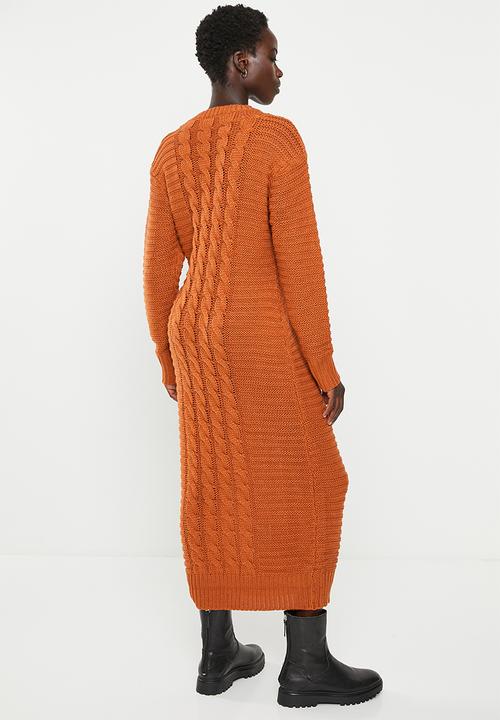 dailyfriday - Knitwear cable dress - tan