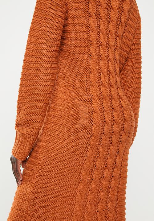 dailyfriday - Knitwear cable dress - tan