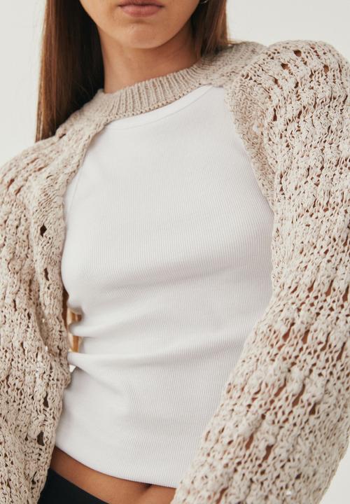 Supré  - bailey open knit shrug - soft beige