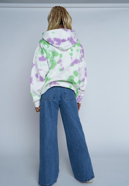 Daisy Street - Printed tie dye hoodie - multi