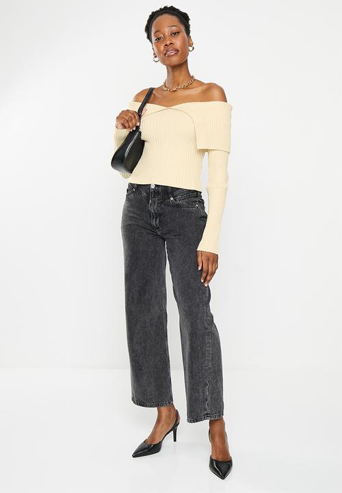 dailyfriday - Off shoulder rib jumper - ecru
