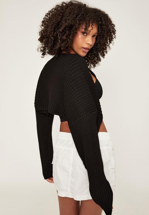 Supré  - Emma oversized knit shrug - black