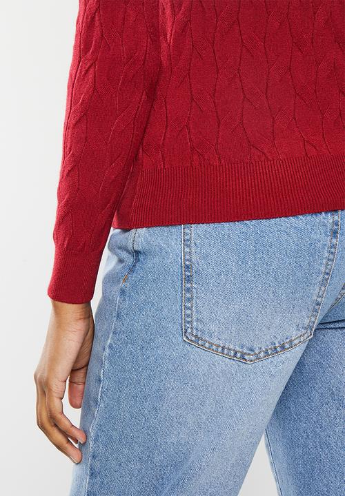 dailyfriday - Cable poloneck - burgundy
