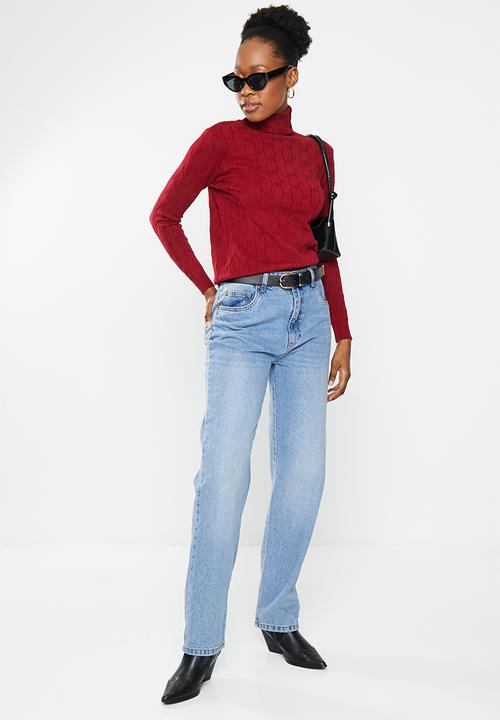 dailyfriday - Cable poloneck - burgundy
