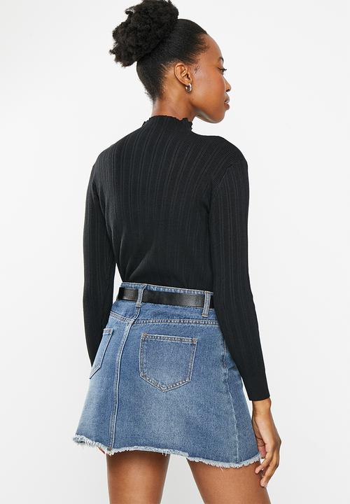 dailyfriday - Rib fitted jumper - black