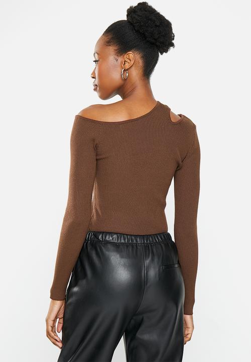dailyfriday - Cut out shoulder top - chocolate