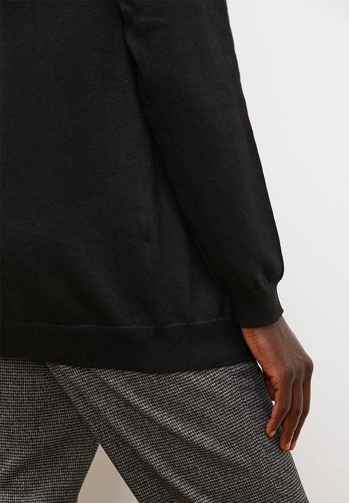 edit - Longline shawl cardigan - black