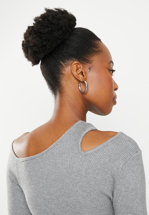 dailyfriday - Cut out shoulder top - grey melange