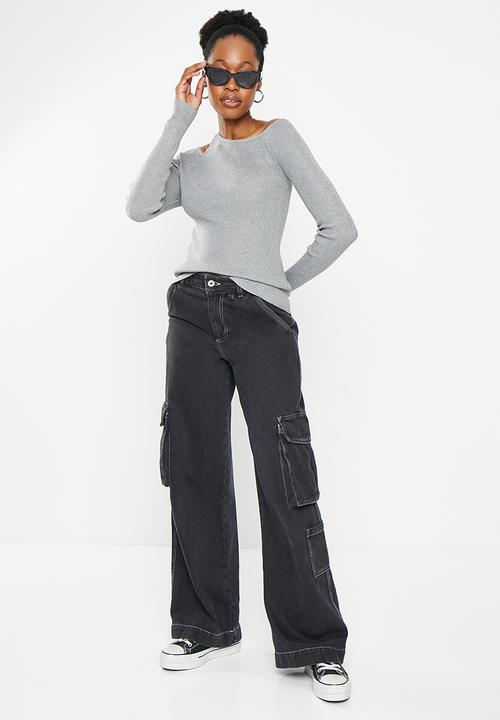 dailyfriday - Cut out shoulder top - grey melange