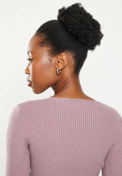 dailyfriday - Side tie knitwear top - mink