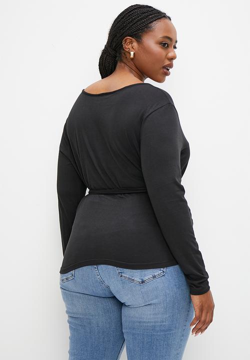 edit Plus - Wrap tee - black