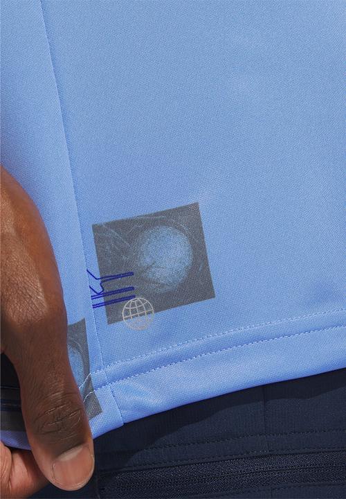 adidas Performance - Allover print golfer - lucid blue/grey four