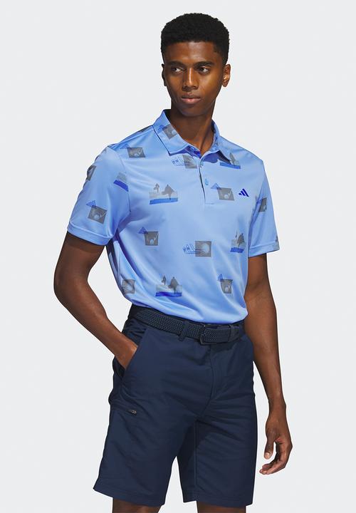 adidas Performance - Allover print golfer - lucid blue/grey four