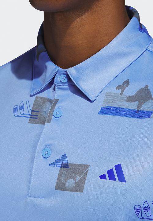 adidas Performance - Allover print golfer - lucid blue/grey four