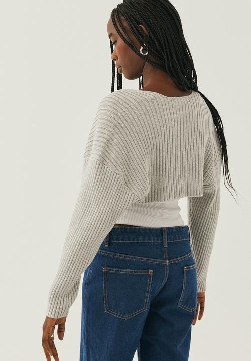 Supré  - Emma oversized knit shrug - grey marle