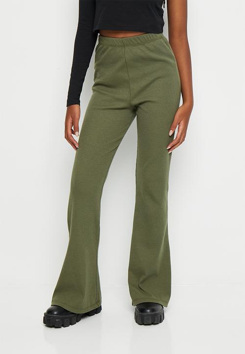 Superbalist - Flare rib leggings - sage