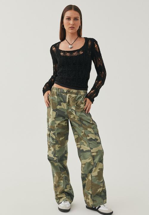 Supré  - faye open knit top - black