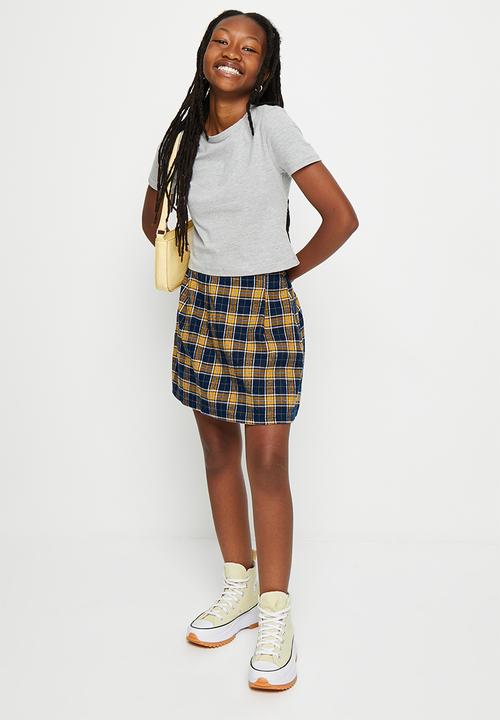 Superbalist - Check skirt - mustard check 