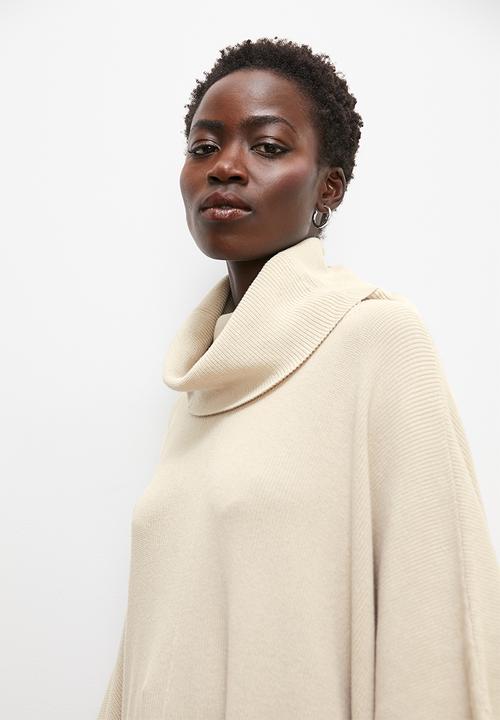 edit - Knitwear poncho - stone