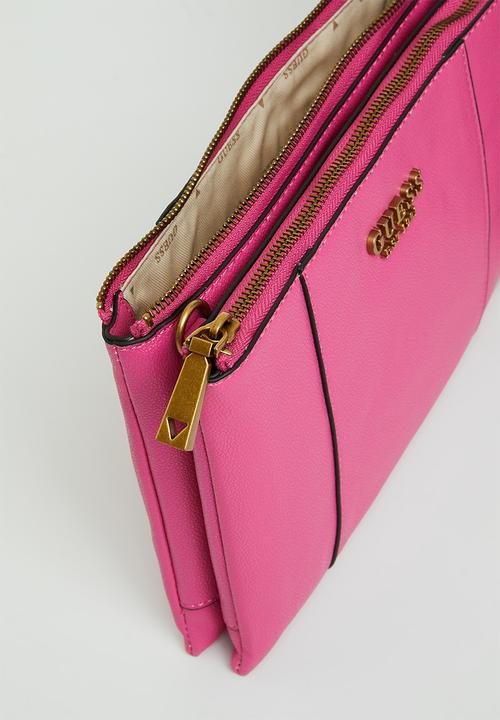 GUESS - Noelle double zip crossbody - fuchsia