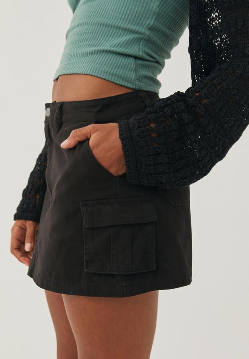 Supré  - mia cargo mini skirt - black