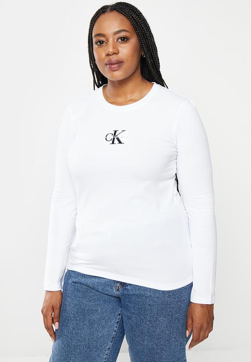 Calvin Klein - Plus monogram logo long sleeves - bright white